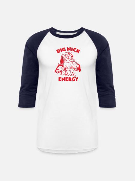 BIG NICK ENERGY - Unisex Baseball T-Shirt - white/navy