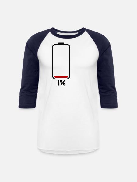 1 Low Battery 1 - Unisex Baseball T-Shirt - white/navy