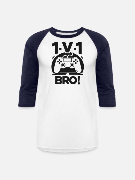 1v1 Bro - Unisex Baseball T-Shirt - white/navy