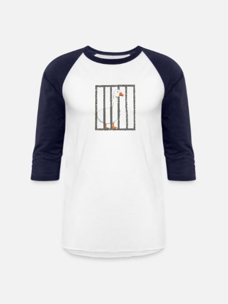 A Duck in Prison - Unisex Baseball T-Shirt - white/navy