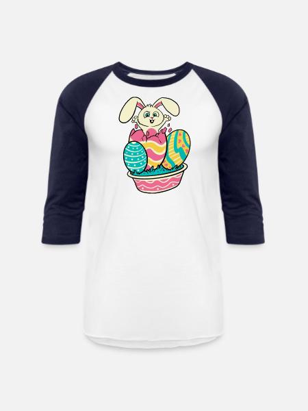 Surprise Bunny - Unisex Baseball T-Shirt - white/navy