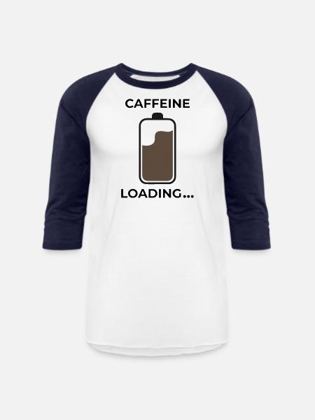 caffeine loading - Unisex Baseball T-Shirt - white/navy