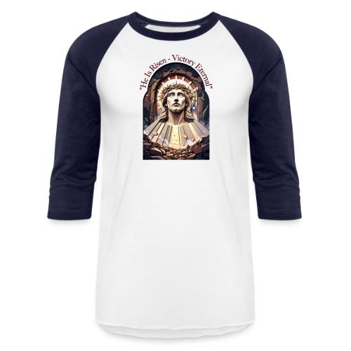 Easter He Is Risen Face of Christ T Shirt, Gift - Unisex Baseball T-Shirt