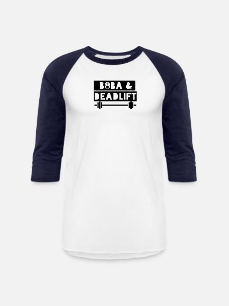 boba and deadlift - Unisex Baseball T-Shirt - white/navy