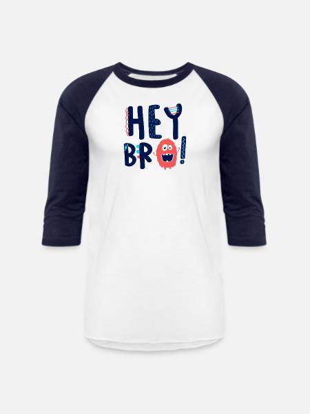 Hey Bro - Unisex Baseball T-Shirt - white/navy