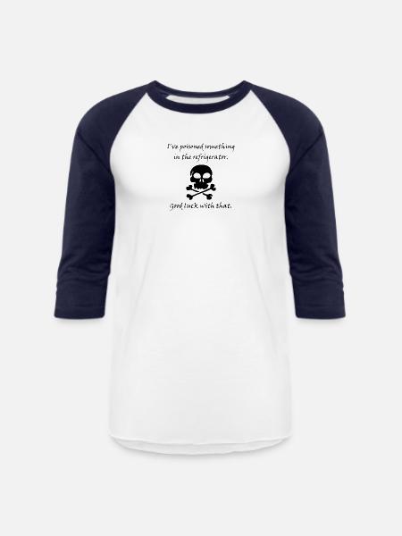 Poisoned Refrigerator Skull - Unisex Baseball T-Shirt - white/navy