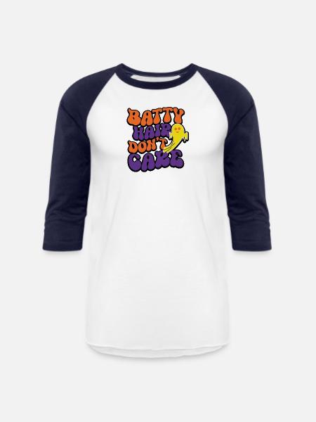 Batty Hair Don't Care - Unisex Baseball T-Shirt - white/navy
