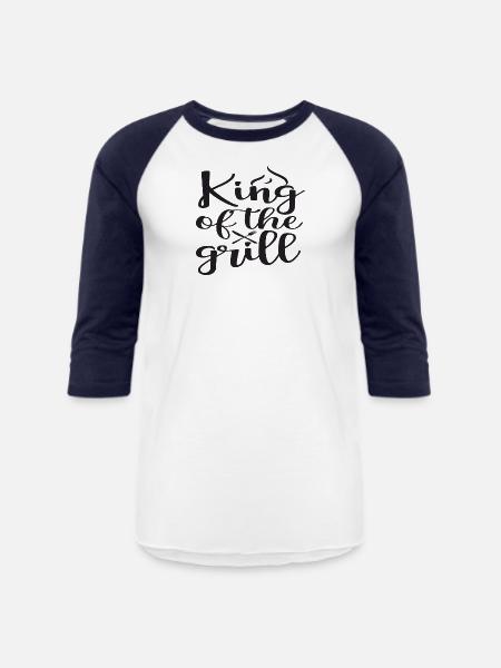 King of the Grill - Unisex Baseball T-Shirt - white/navy