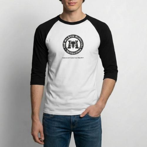 MasonSurvival Protocol Black Text - Unisex Baseball T-Shirt