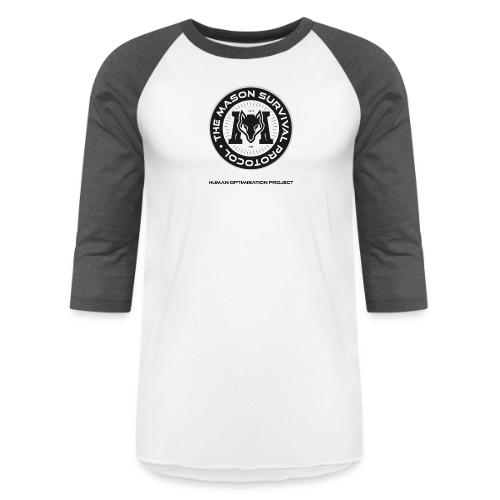 MasonSurvival Protocol Black Text - Unisex Baseball T-Shirt