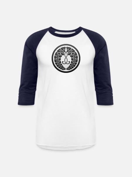 Tsuhima Fujiwara Clan - Unisex Baseball T-Shirt - white/navy