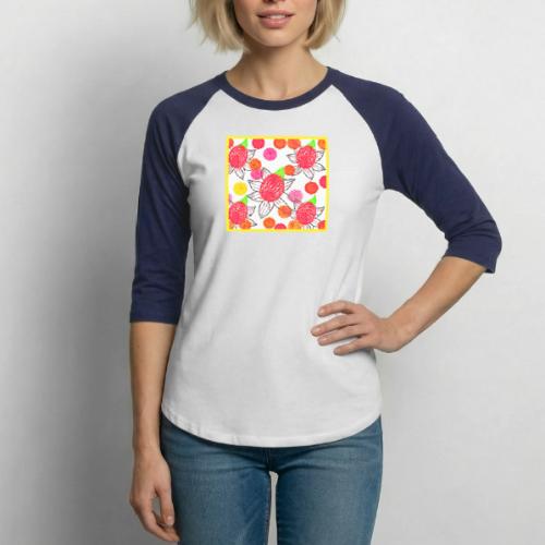 Floral Elegance Symphony Pattern - Unisex Baseball T-Shirt