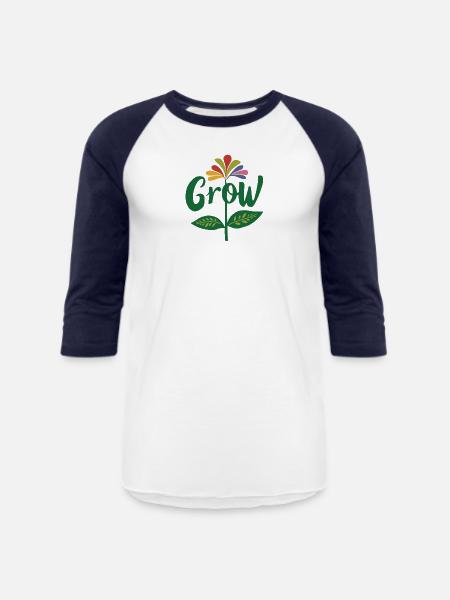 grow - Unisex Baseball T-Shirt - white/navy