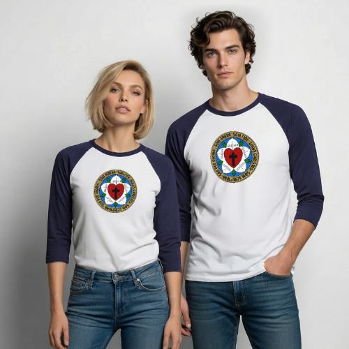 Luther Rose Five Solas Shirt–Christian Reformation - Unisex Baseball T-Shirt