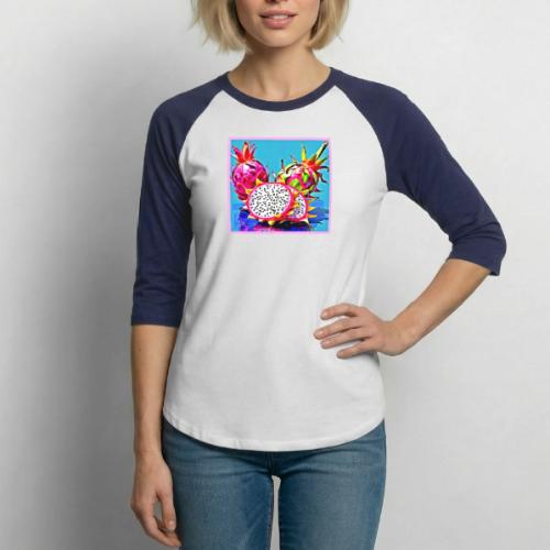 Exotic Dragon Fruit Art - Unisex Baseball T-Shirt