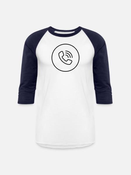 phone call - Unisex Baseball T-Shirt - white/navy
