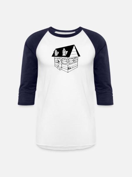 trap house - Unisex Baseball T-Shirt - white/navy
