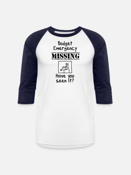 Budget Emergency - Unisex Baseball T-Shirt - white/navy