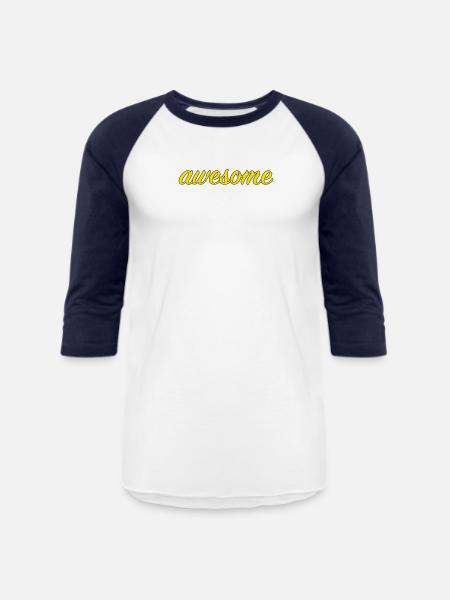 Awesome - Unisex Baseball T-Shirt - white/navy