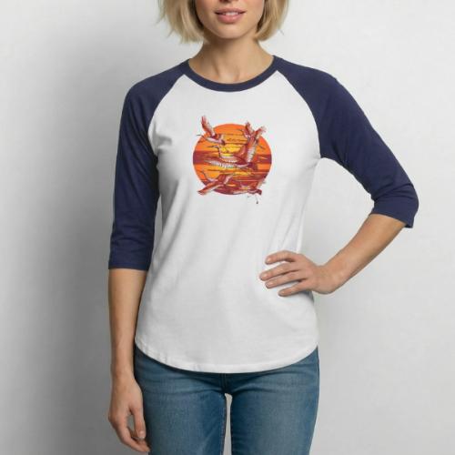 Japanese Cranes Migrating: Travel & Journey - Unisex Baseball T-Shirt