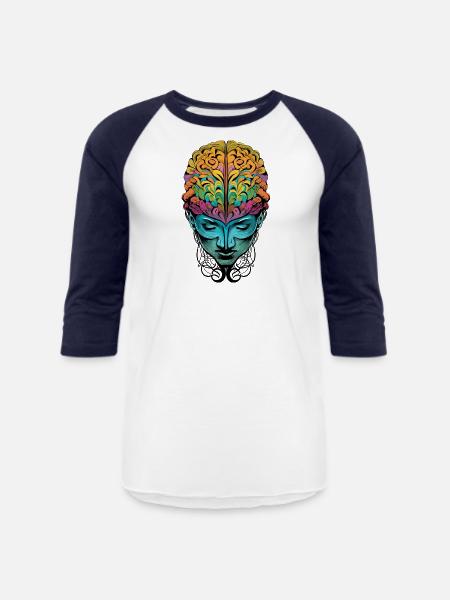 Abstract Mind - Unisex Baseball T-Shirt - white/navy