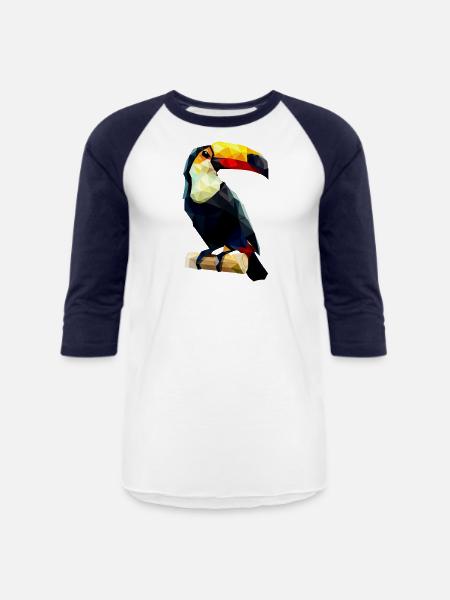 Polygonal Toucan - Unisex Baseball T-Shirt - white/navy