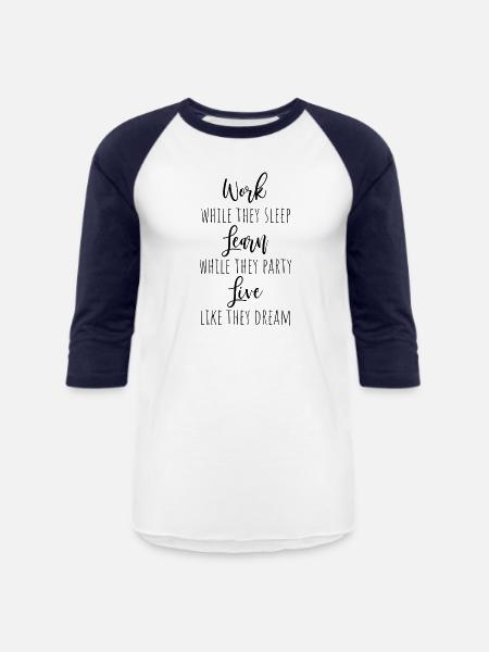 Motivational Quotes - Unisex Baseball T-Shirt - white/navy
