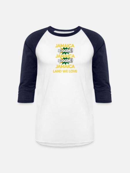 Jamaica Boom v3 - Unisex Baseball T-Shirt - white/navy