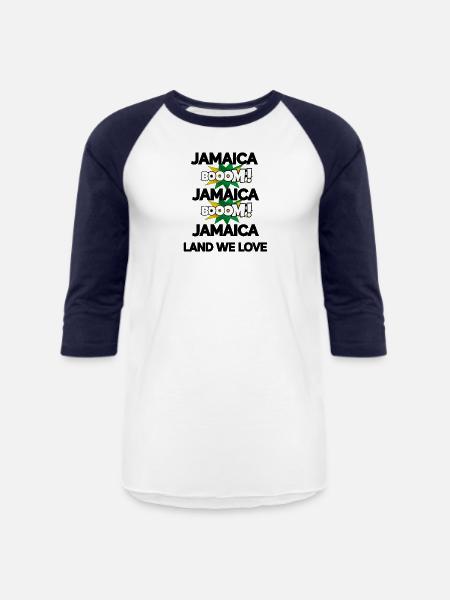 Jamaica Boom v2 - Unisex Baseball T-Shirt - white/navy
