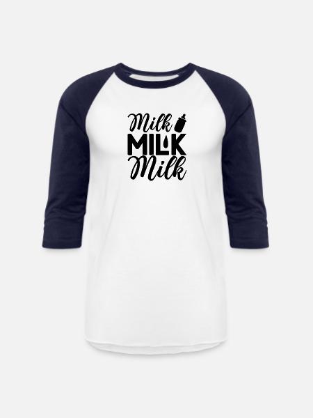 Milk Milk Milk - Unisex Baseball T-Shirt - white/navy
