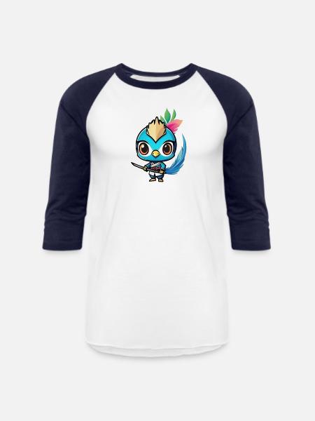 Ninja Peacock - Unisex Baseball T-Shirt - white/navy