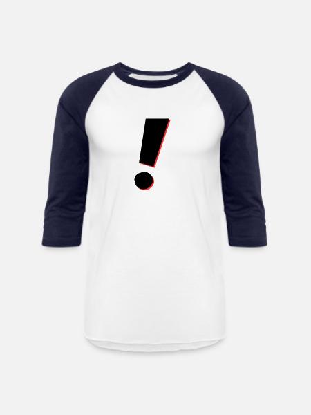Exclamation shadow - Unisex Baseball T-Shirt - white/navy