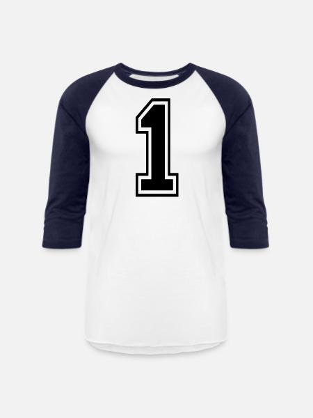 1 - Unisex Baseball T-Shirt - white/navy