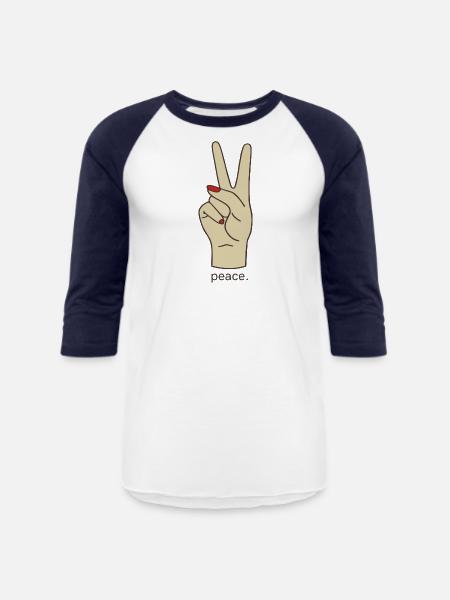 peace 1 1 - Unisex Baseball T-Shirt - white/navy