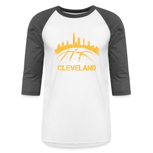 Cleveland Basketball Skyline - Unisex Baseball T-Shirt