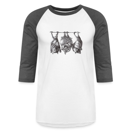 Vampire Owl with Bats - Unisex Baseball T-Shirt