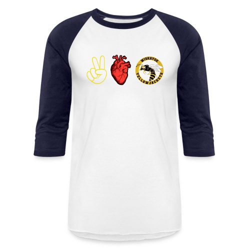 Peace Love Yellowjackets - Unisex Baseball T-Shirt