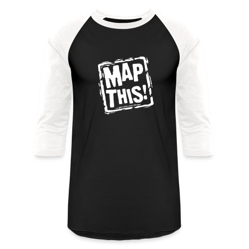 MapThis! White Stamp Logo - Unisex Baseball T-Shirt