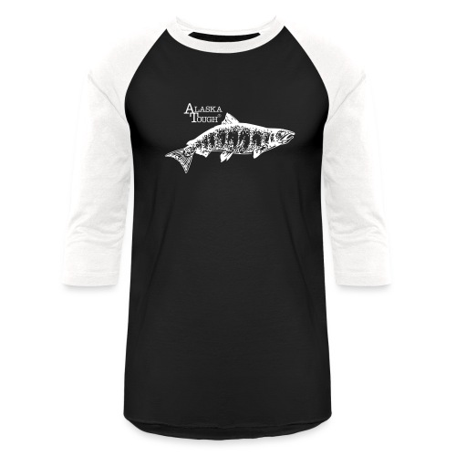 Alaska Tough White Salmon - Unisex Baseball T-Shirt