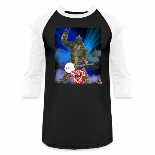 Monster Mosh Creature Banjo Player - Unisex Baseball T-Shirt