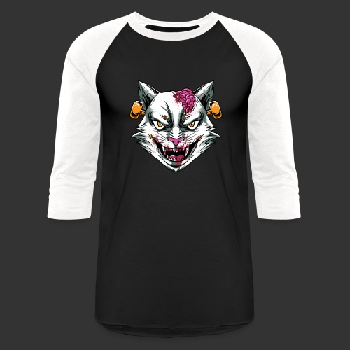 Horror Mashups: Zombie Stein Cat T-Shirt - Unisex Baseball T-Shirt
