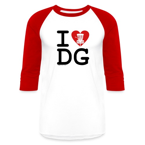 I Love (Heart) Disc Golf Shirt & Accessories - Unisex Baseball T-Shirt