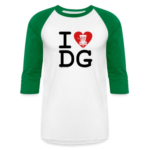 I Love (Heart) Disc Golf Shirt & Accessories - Unisex Baseball T-Shirt