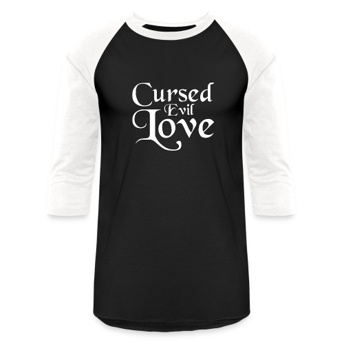 Cursed Evil Love Logo White - Unisex Baseball T-Shirt