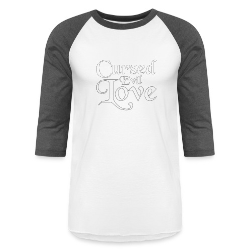 Cursed Evil Love Logo White - Unisex Baseball T-Shirt