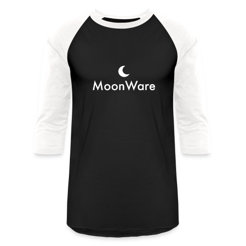 MoonWare Logo White - Unisex Baseball T-Shirt