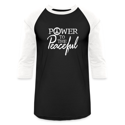 Power To The Peaceful - White - Unisex Baseball T-Shirt