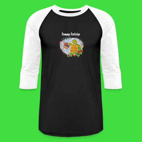 Tommy Tortoise black - Unisex Baseball T-Shirt