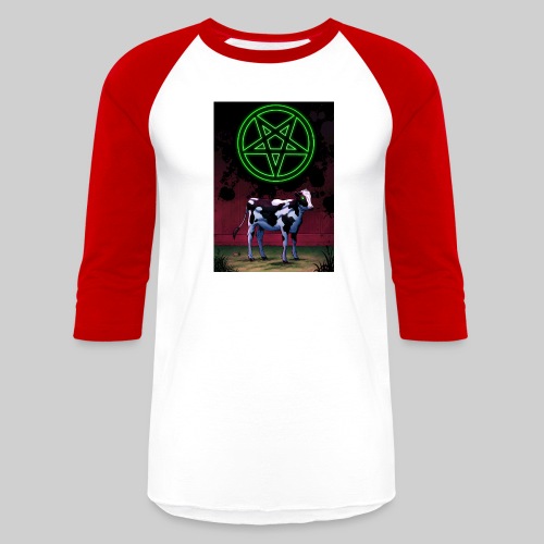 Satanic Cow - Unisex Baseball T-Shirt