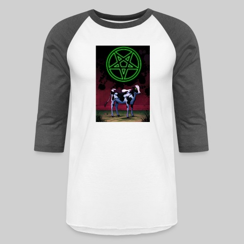 Satanic Cow - Unisex Baseball T-Shirt